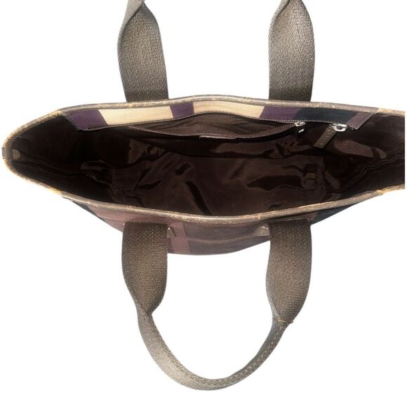 Bally Brown and Purple Tote Bag. - Picture 5 of 16